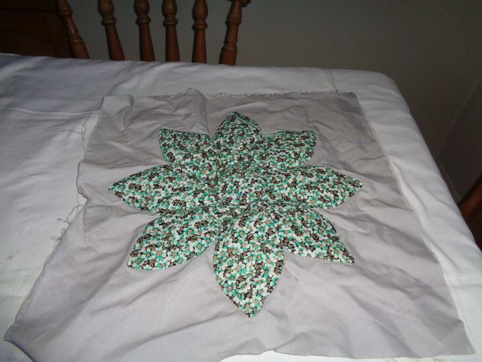 Unfinished Hand Appliqued Cushion Cover For  Sale
