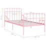 Bed Frame with Slatted Base Pink Metal 100x200 cm Image 2