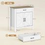 Sideboard, Storage Cabinet with 2 Barn Doors, Drawer and Adjustable Shelf, 77 x 39.3 x 81.5 cm Image 2