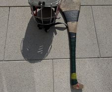 Hurling helmet and stick