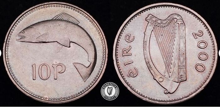Ireland - 2000 - 10 Pence - Salmon - KM.29 - [2591]