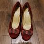 Burgundy- real suede shoes- uk7 Image 2