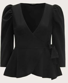 Plus Size (22) Shein Tie Wrap Peplum Top. New