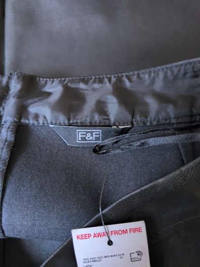 F&F Black  Faux Leather   A- Line Skirt.  S.14      B.N.W.T.