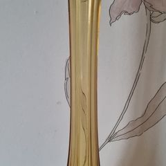 Vintage amber elephant foot vase