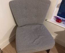 grey armchair