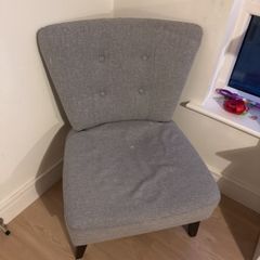 grey armchair