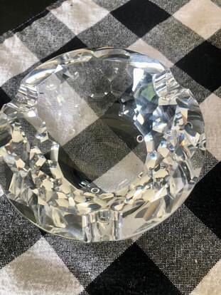 Heavy crystal ashtray