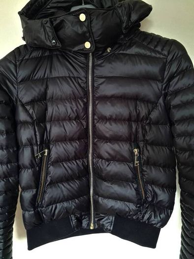 Holland copper down puffer jacker Size medium Pit to pit 20" black Hooded in good condition