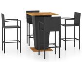 5 Piece Garden Bar Set Black