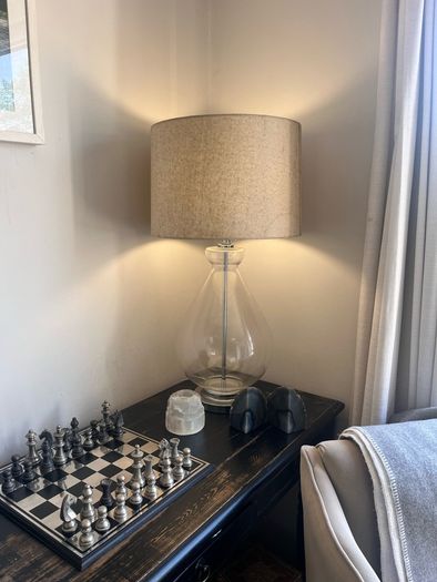 2 Ez living Clear Table Lamp with Shade - Bree x 2