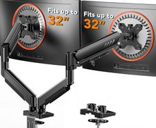New Dual Monitor Arm, Full Adjustable Monitor Mount for Screens, Fast Install Computer Monitor Stand