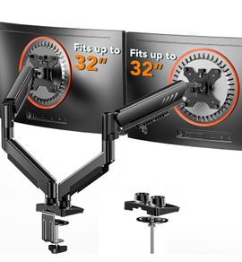 New Dual Monitor Arm, Full Adjustable Monitor Mount for Screens, Fast Install Computer Monitor Stand