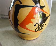 Vintage Earthenware Vase by Thomas Buxo Modern Abstract Ceramic vase1960-1970 | Brown Ochre Yellow | Mid-Century Decor