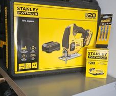 STANLEY Fatmax V20 Jigsaw kit includes 2 x 2ah 18v batteries, charger and DeWalt blades