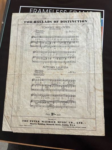 The Quiet Man "Music Sheet and Original Shortt Story
