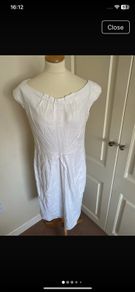 Coast lined white linen dress - size 14