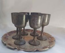 vintage silver goblets