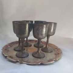 vintage silver goblets