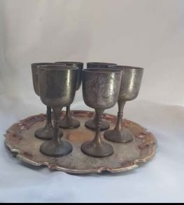 vintage silver goblets