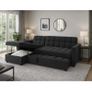 Kris Black Sofa Bed, Reversible Chaise & Storage Image 2