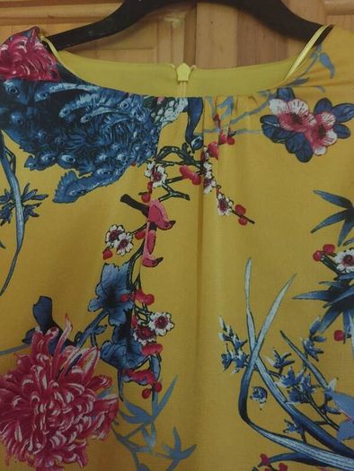 Mustard floral mini dress (free postage)