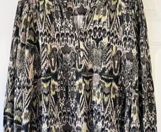 Size 12 Grey/Beige/Green Blouse by B Young