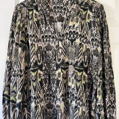 Size 12 Grey/Beige/Green Blouse by B Young