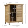 Garden Shed Wooden Garden Storage Shed 2 Door Unit Solid Fir Wood Garage Tool Organisation Cabinet 87L x 46.5W x 96.5Hcm Image 2