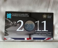 5 pound uncirculated English coin countdown to London 2012 new