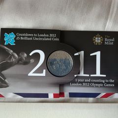 5 pound uncirculated English coin countdown to London 2012 new