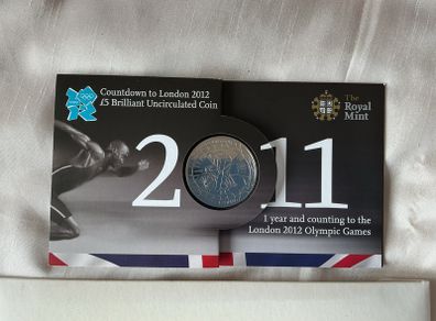 5 pound uncirculated English coin countdown to London 2012 new