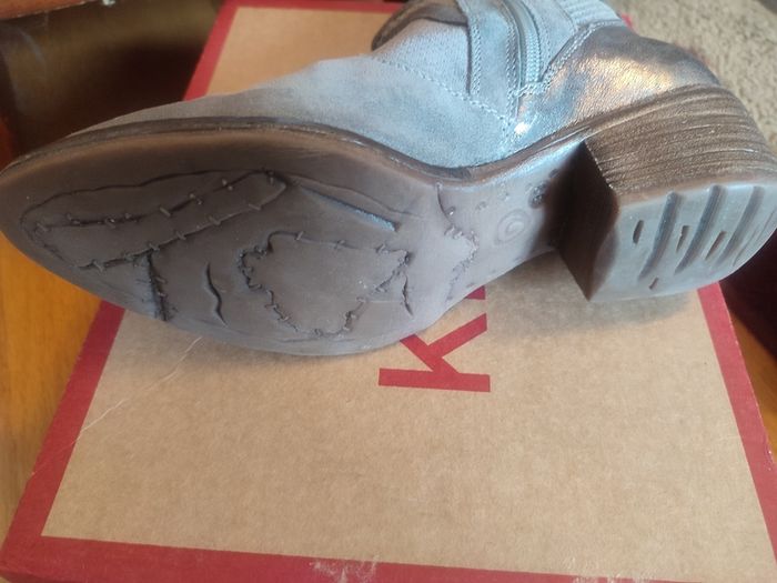 Grey suede leather ankle  boots size 5