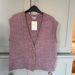 Spanish designer brand Yerse knit collection mixed fabric Italian yarn sleeveless cardigan /vest / waistcoat BRAND NEW