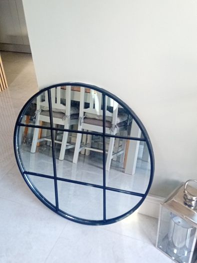 Pair  mirrors black perfect will sell on there own round shaped