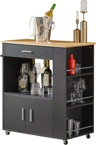 Kitchen trolley Cabinet on wheels black or white