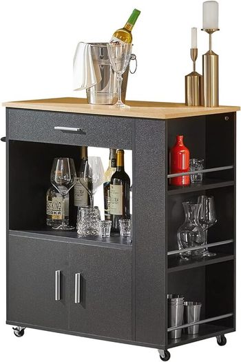 Kitchen trolley Cabinet on wheels black or white