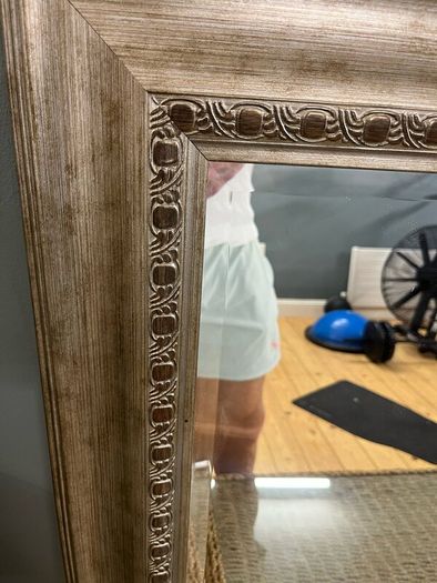 Brushed Silver wood framed mirror for Hallway