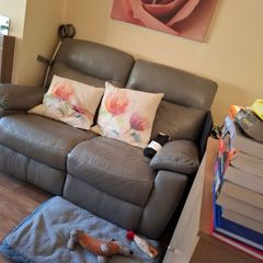 2 x matching leather 2 seater sofas
