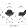 Fan Fabric Armchair Chrome Base Light Grey Finish Image 5