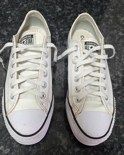 Converse All Star platform leather white