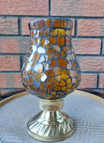 Mosaic Glass Hurricane Lamp