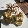 Gold Bow Sandals Image 2