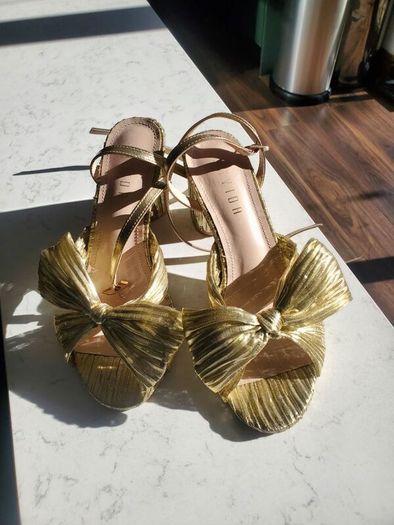 Gold Bow Sandals