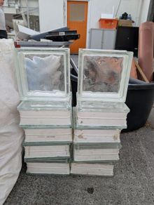 glass block 7.5"/19cm square x 10. 8cm thuck