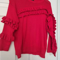 Red jumper Frill detail