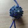 Blue Long Crochet Beaded handmade necklace Image 4