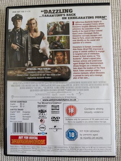 Inglourious Basterds DVD - Quentin Tarantino - Brad Pitt