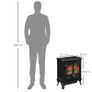 Electric Fireplace Stove Heater with LED Fire Flame Effect Freestanding & Portable with Overheat Protection, 1000W/2000W Image 2