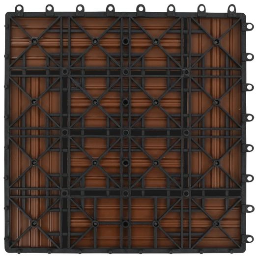 22 pcs Decking Tiles 30x30 cm 2 sqm WPC Black